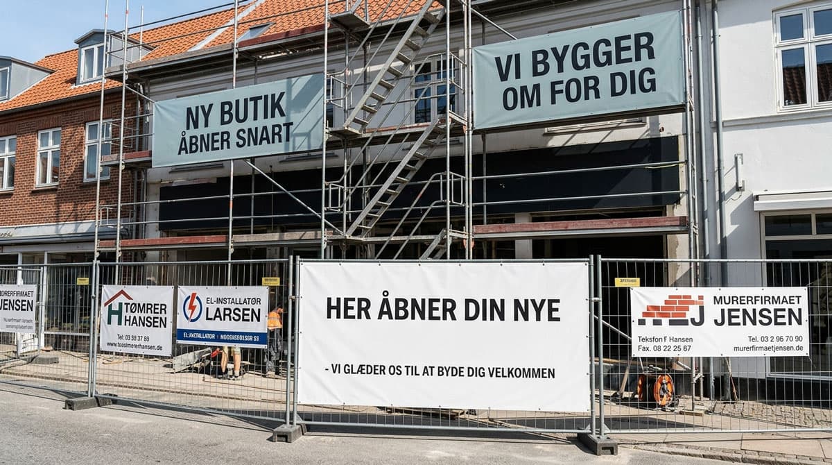 Gør din butik uundgåelig – eksponér dit brand med udendørs byggepladsbannere